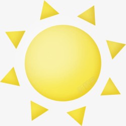 黄色卡通几何图形组合太阳素材