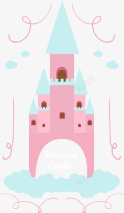 唯美粉色城堡建筑图素材