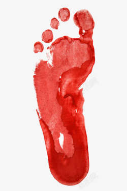 人物脚印红色颜料绘制的脚印高清图片