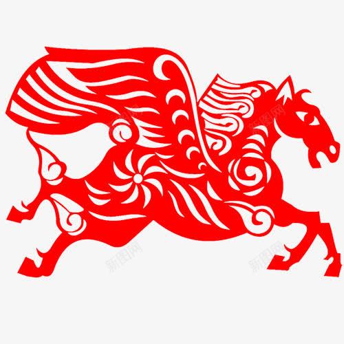 剪纸模板png免抠素材_88icon https://88icon.com 剪纸 剪纸素材 图纹 新年 新年素材 素材 贺卡 马