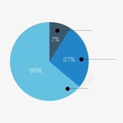 蓝色标注蓝色饼状图高清图片