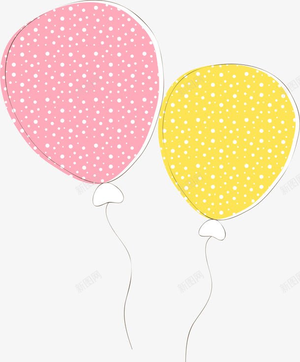 气球矢量图ai免抠素材_88icon https://88icon.com VI 儿童 卡通 可爱 喜庆 圆点 手绘 气球 粉色 黄色 矢量图