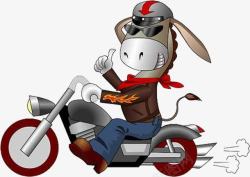 骑摩托兜风骑摩托的小毛驴高清图片