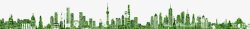 上海外滩建筑绿色城市剪影高清图片
