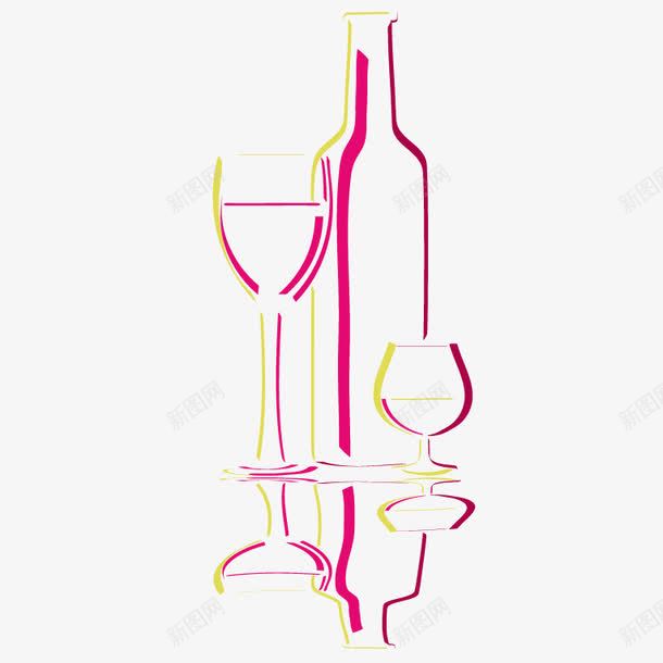 红酒酒瓶线条png免抠素材_88icon https://88icon.com label 杯子 瓶贴 红酒 背景 葡萄 酒