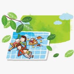 风筝免费PNG下载踏青郊游户外家庭野餐手绘卡通素高清图片