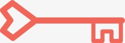 钥匙小图标手绘卡通红色小图标钥匙效果高清图片