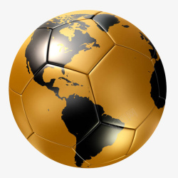 金色足球3D金色地球高清图片