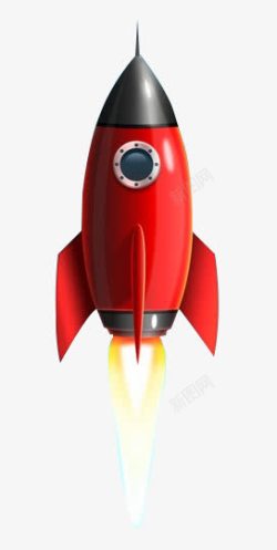 商家海报免扣红色小火箭图标高清图片