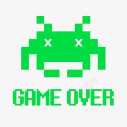 卡通马赛克gameover素材