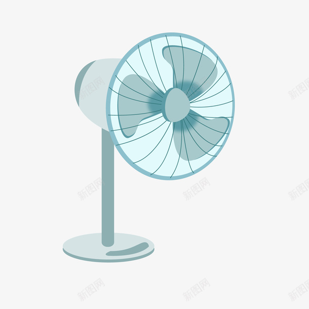 卡通电风扇png免抠素材_88icon https://88icon.com 卡通 夏天 夏季 电器设计 电风扇 蓝色 风扇卡通图