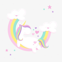 独角兽logo可爱独角兽和彩虹剪贴画高清图片
