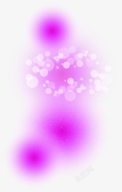 紫色光效白色圆点装饰素材