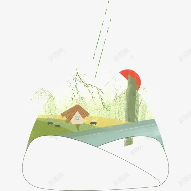 卡通端午节粽子海报插图png免抠素材_88icon https://88icon.com 卡通 夕阳 房子 春天 柳树 海报插图 端午节 粽子