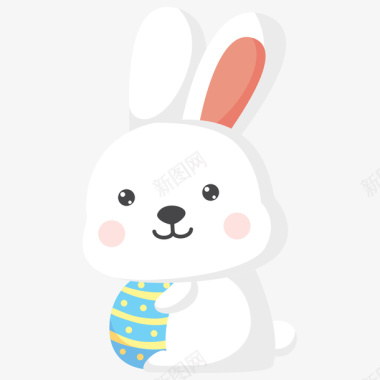 风筝节插图图标可爱小白兔图标图标