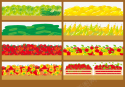 商品货架图小清新多彩蔬菜矢量图高清图片