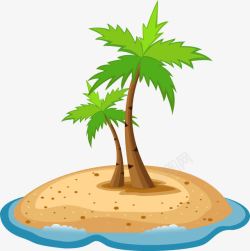 沙子热带椰子树海岛高清图片