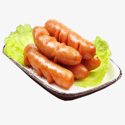 少吃腌制食物产品实物生菜德国香肠高清图片