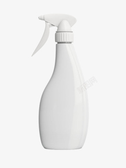 白色塑料瓶子的喷雾清洁用品实物素材