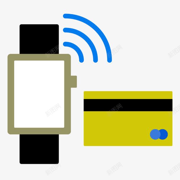 扁平化智能手表NFC感应支付png免抠素材_88icon https://88icon.com NFC感应 ui 刷卡 在线支付 广告设计 快速付款 支付界面 智能手表