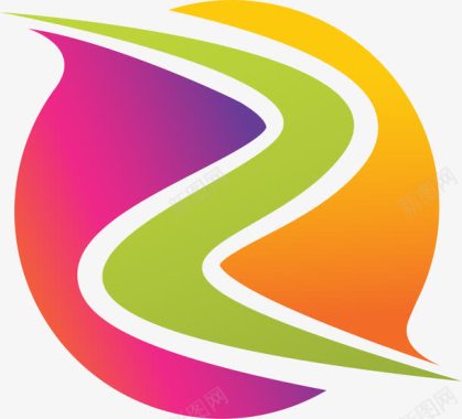 F字母Z型彩色logo商标图标图标