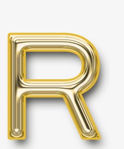 黄金字母R素材