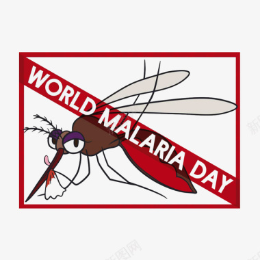 卡通方形禁止蚊子疾病宣传图标免图标