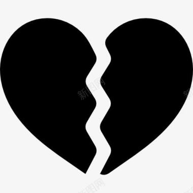 分道口破碎的心分为两个部分图标图标