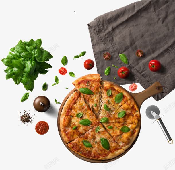 桌布旁的披萨png免抠素材_88icon https://88icon.com 披萨 桌布 食材 食物