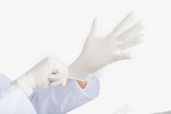 手术室手套戴医用手套的高清图片