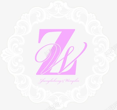 七夕主题婚礼主题logo创意花环图标图标