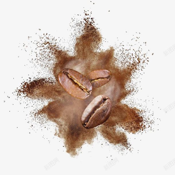 咖啡豆咖啡粉png免抠素材_88icon https://88icon.com 咖啡豆 撒 撒粉 棕色 粉末 细末
