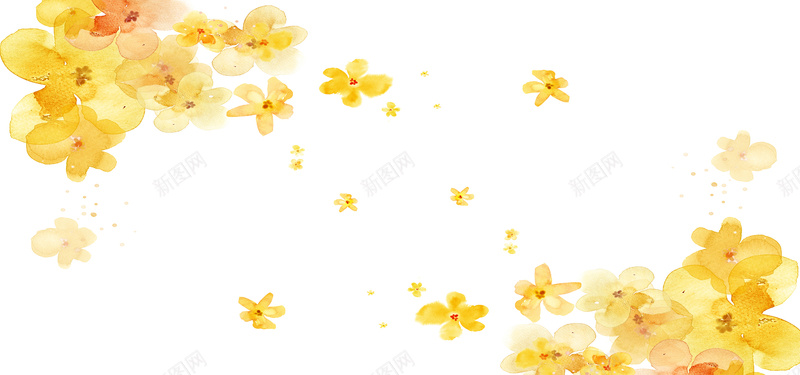 简约手绘的黄色小花背景背景