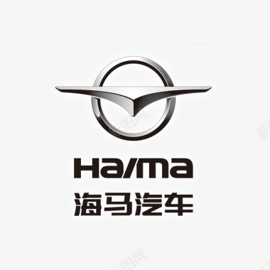 金色光泽金属质感海马汽车logo标志图标图标