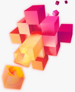 立体几何方块装饰案素材
