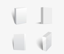 四组白色长方体包装四组高清图片