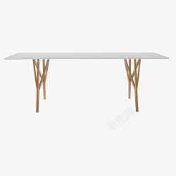 白色木质的大桌子素材