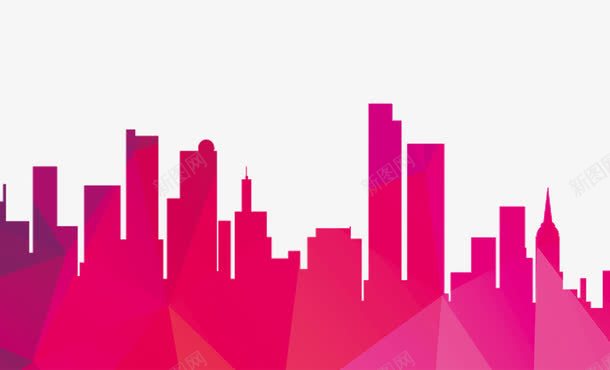 几何城市建筑剪影png免抠素材_88icon https://88icon.com 几何背景 地产海报设计素材 城市剪影