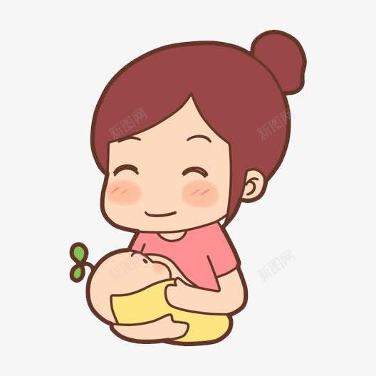 卡通宝妈喂奶png免抠素材_88icon https://88icon.com 亲子 卡通 吃奶 喂奶 宝宝 宝宝吃奶 母乳 母婴
