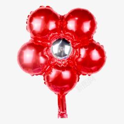 红色花朵铝箔气球素材