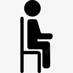 人休息坐在椅子上图标高清图片
