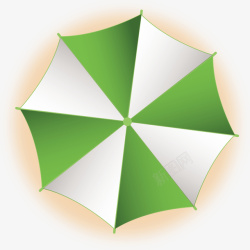 遮阳伞手绘夏天休闲绿色遮阳伞高清图片