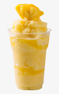 黄色冰沙黄色菠萝冰沙实物高清图片