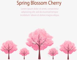 春季粉色樱花树素材