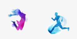 跳跃奔跑奔跑跳跃运动人高清图片