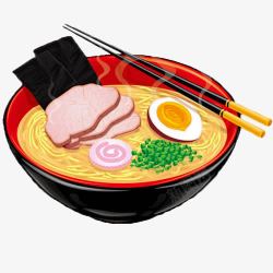 鸡蛋拉面一碗日式拉面高清图片