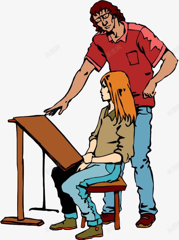 指导学生绘画png免抠素材_88icon https://88icon.com 上课 传授 卡通手绘 名师讲堂 指导 教学 教师 教育 解答 讲师 讲解 讲说 讲课 课堂