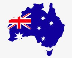 澳大利亚地图澳洲地图融合国旗高清图片