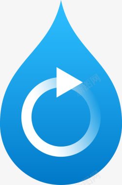 蓝色循环用水水滴图图标图标