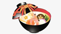 手绘插画日本料理海鲜饭素材